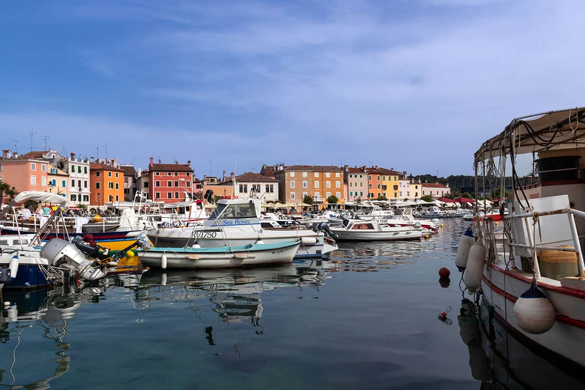 Rovinj port in Istria Croatia