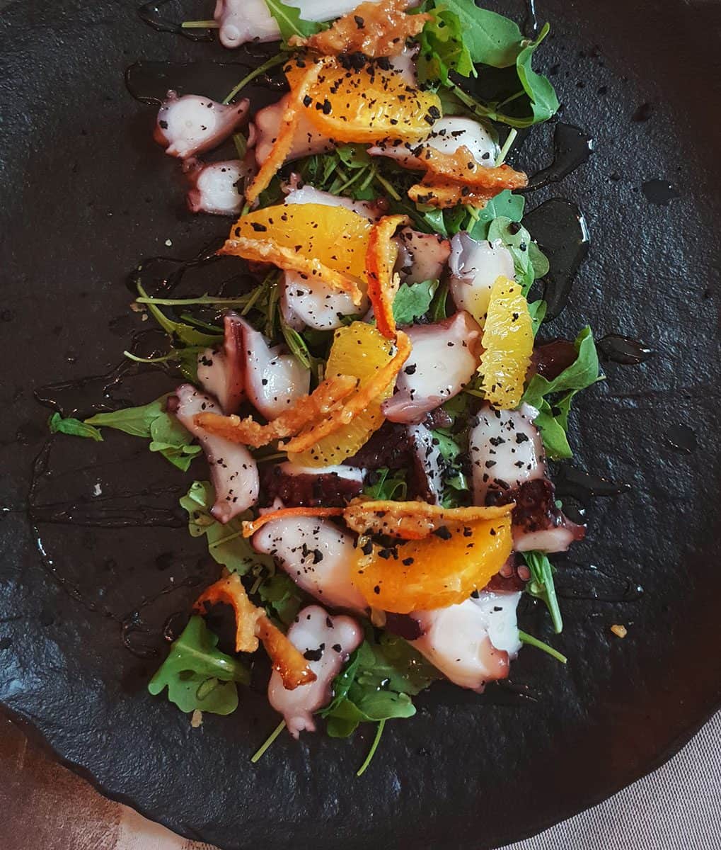 Fresh sea food salad in rovinj croatia