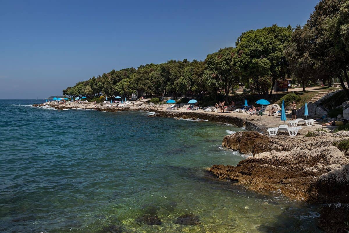 A rocky beach in Istria Croatia