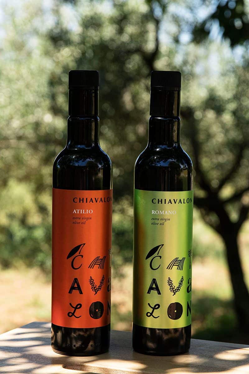 Chiavalon olive oil bottles