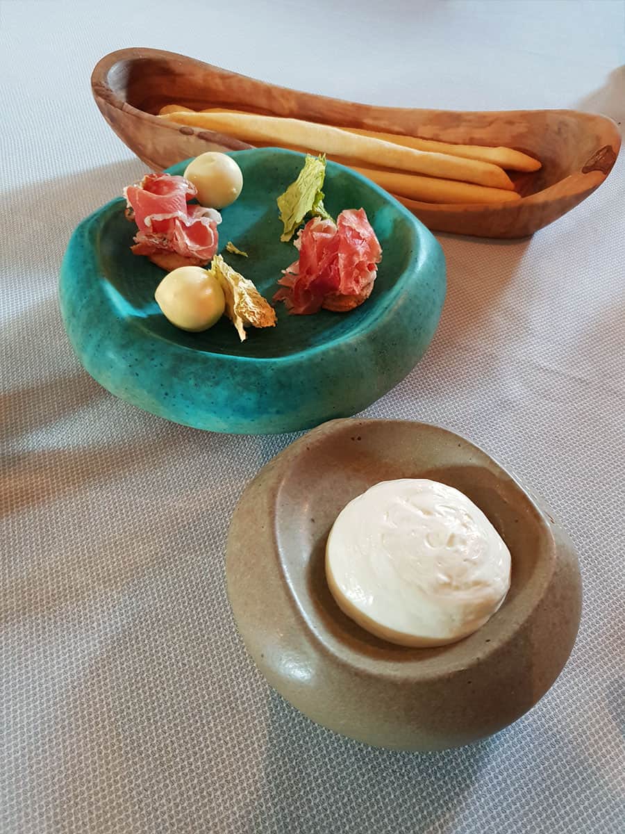 Appetizers in Istria in a gourmet restaurant