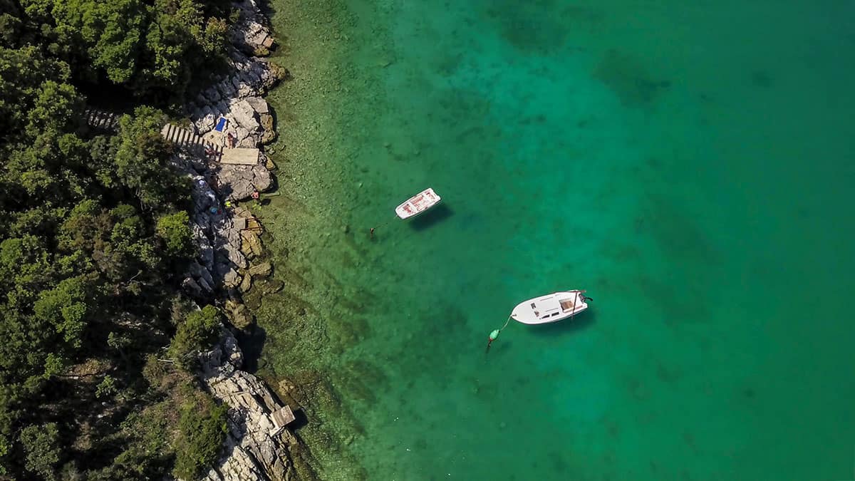 Boats in a beach in Istria Croatia