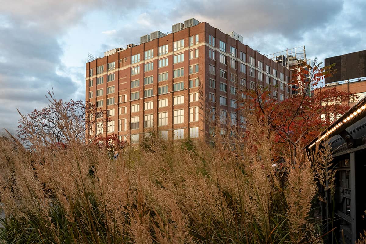 Sunset on the High Line in the Meatpacking District New York