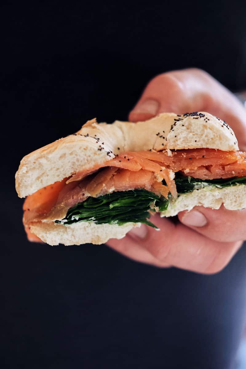 Salmon bagel NYC