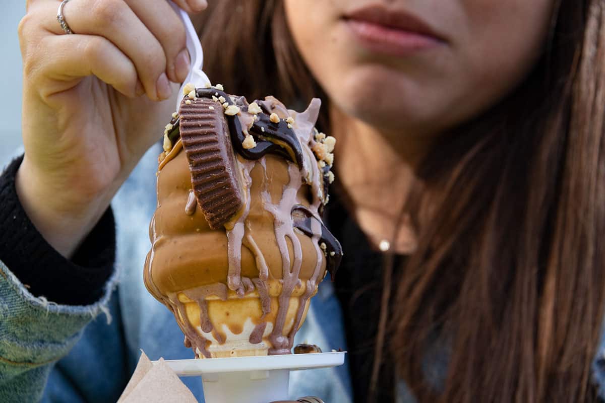 Delicious Ice Cream in Mister dips food truck in williamsburg Brooklyn