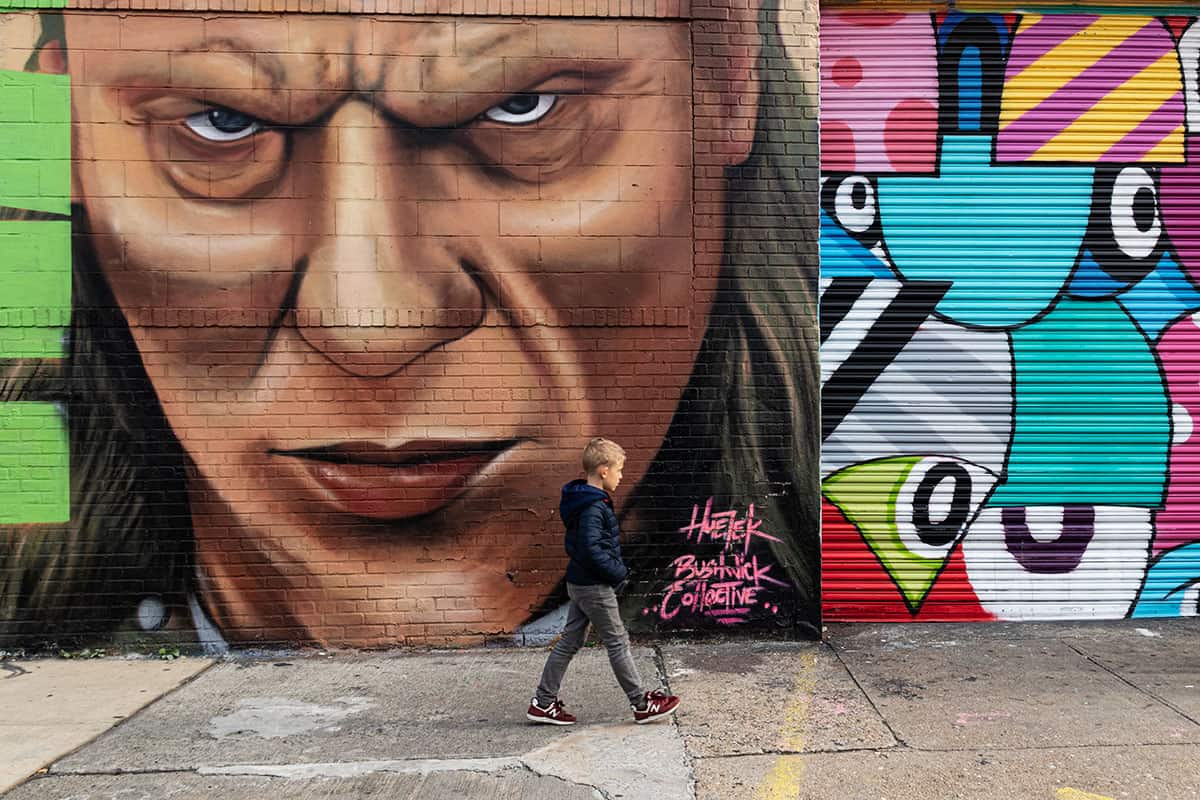 A colorful graffiti in Bushwick Brooklyn