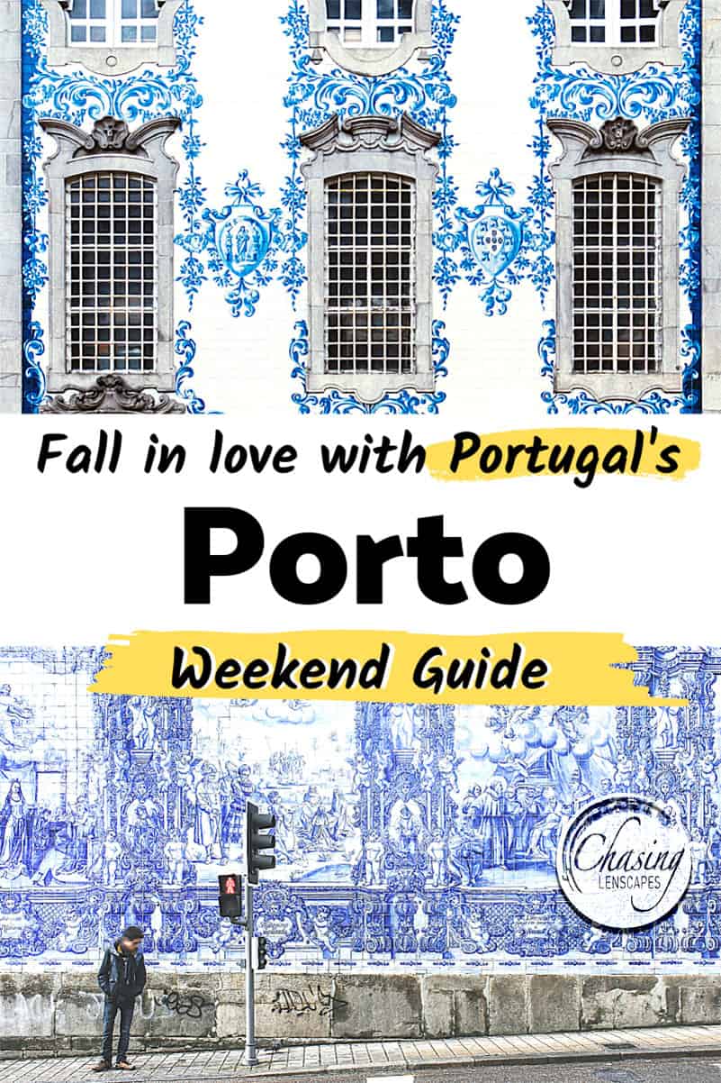  Blue and white azulejos in Porto Portugal