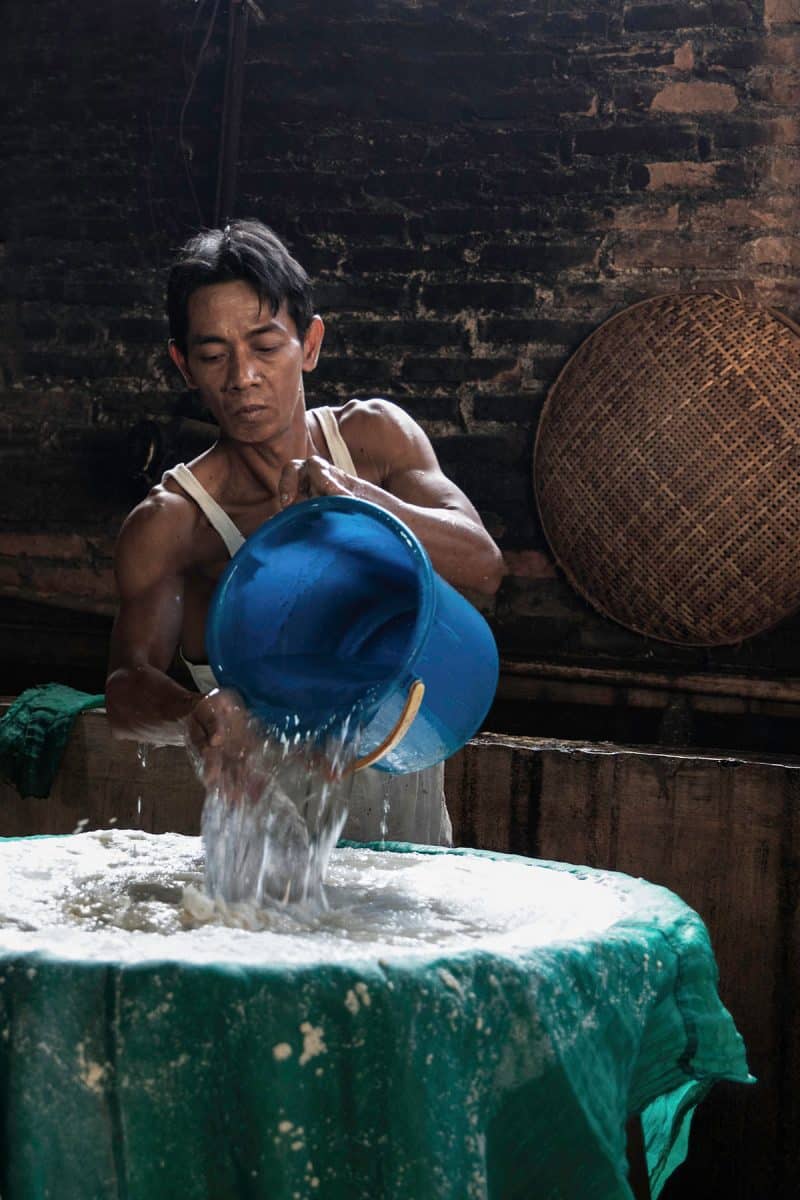 A man making tofu in Yogyakarta