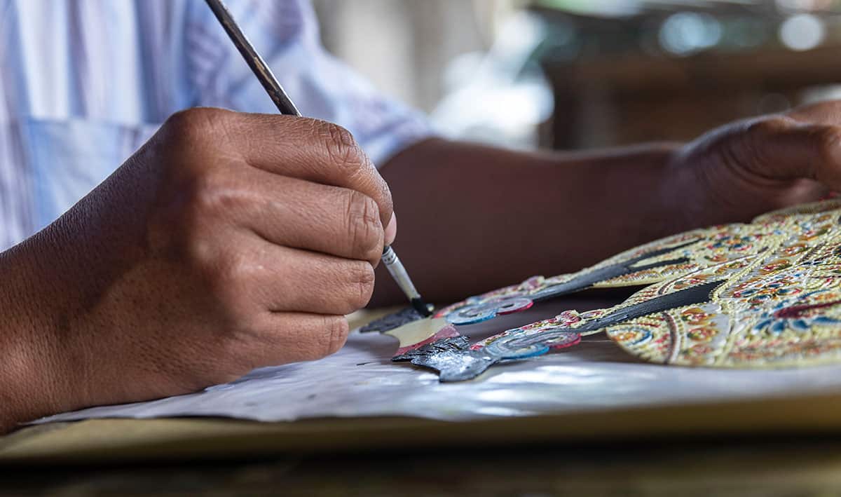 A Wayang artist in Yogyakarta