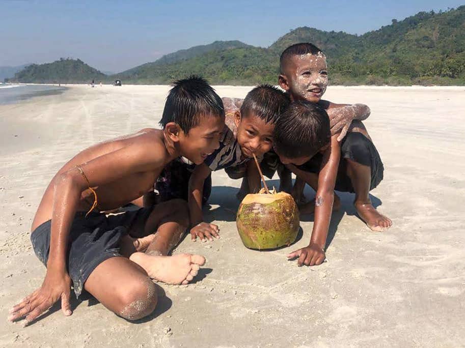 Local kids on Dawei beach Burma