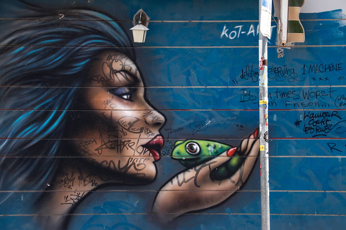Blue street art in Florentin Tel Aviv