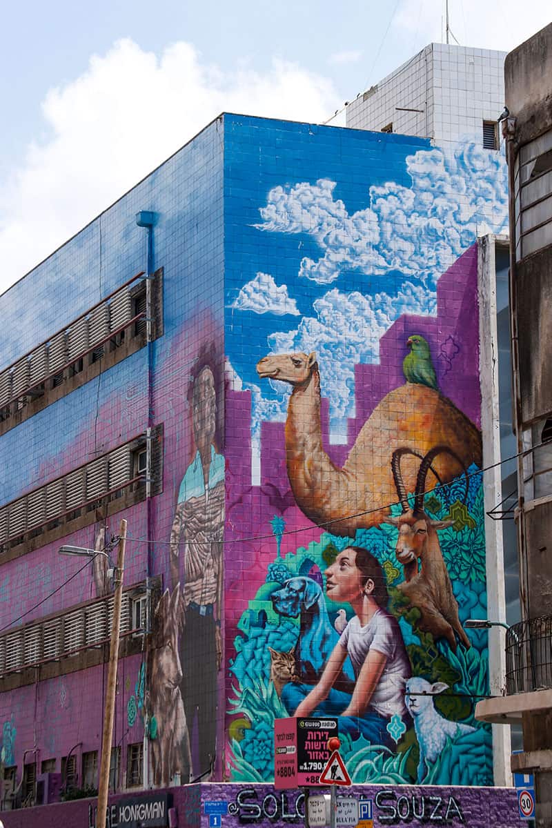 Colorful murals in Tel Aviv