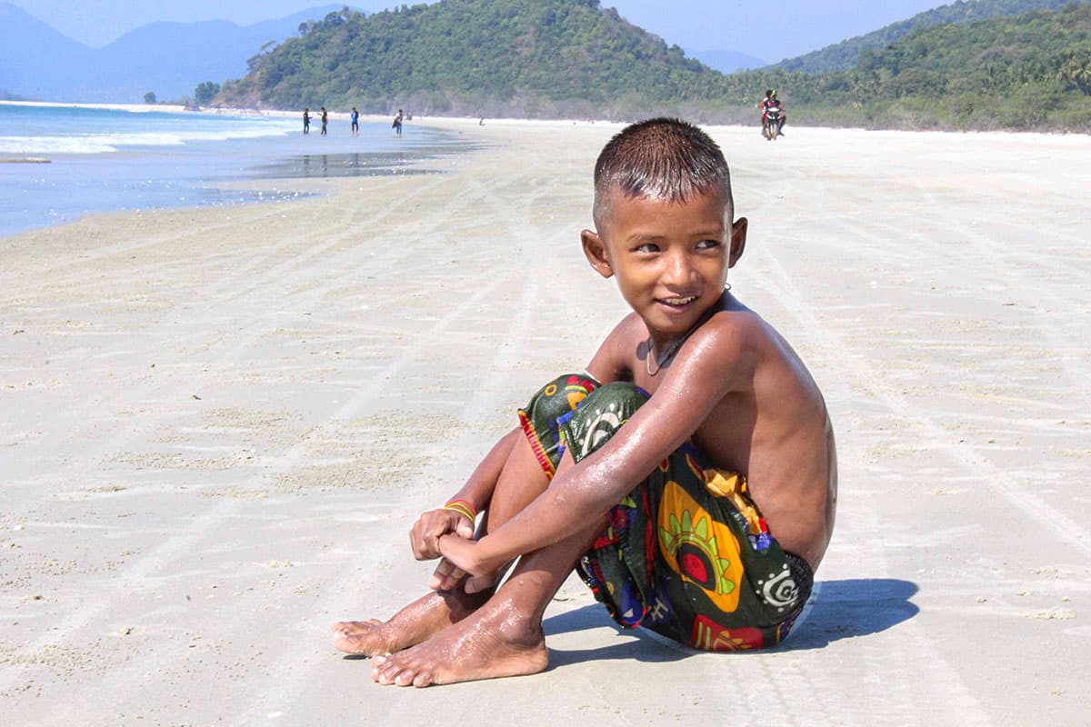 A local boy on Myanmar Beach