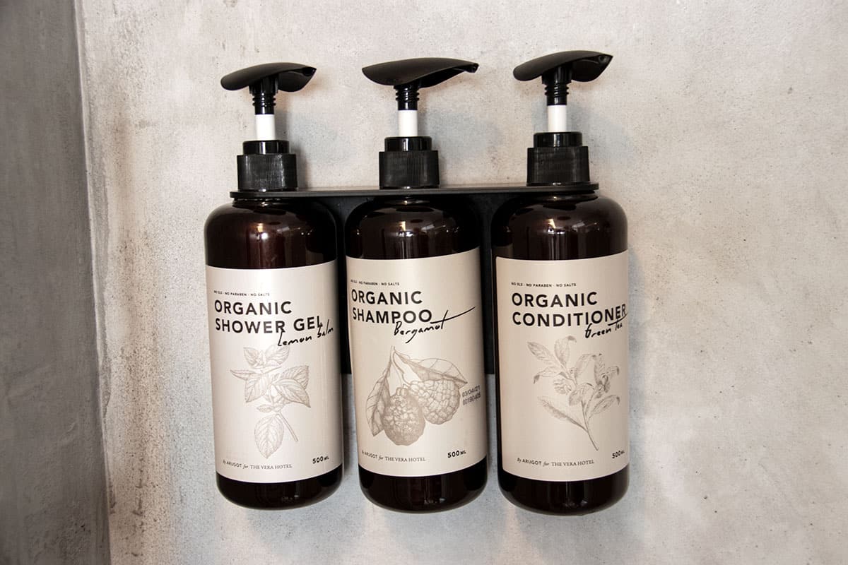 Arugot organic bath products in the Vera Hotel