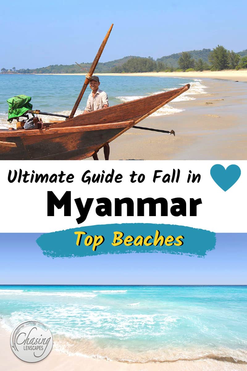 crystal clear water, golden sand and a fisherman - Myanmar's best beaches