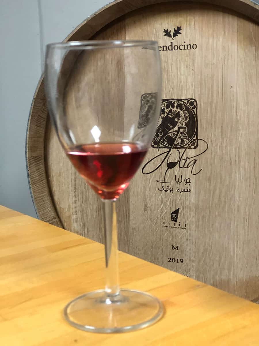 A glass of wine in Julia winery West Galilee
