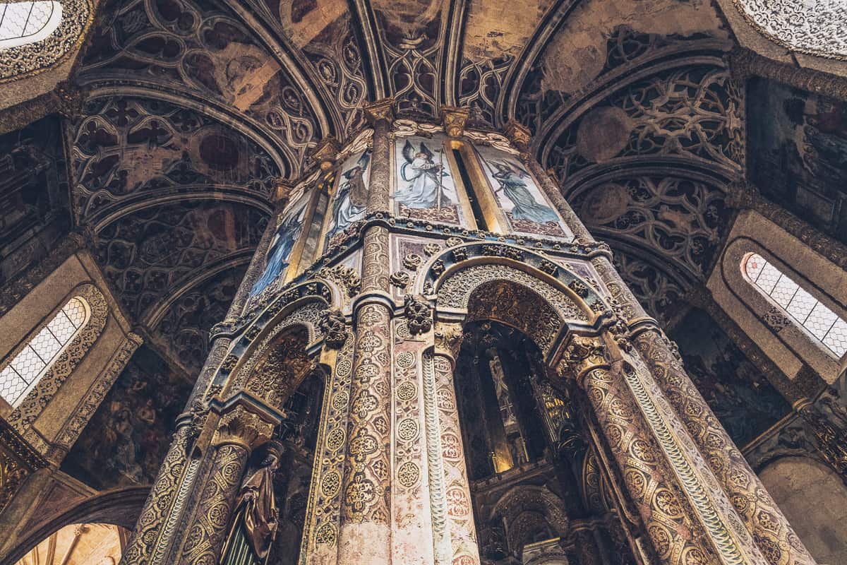 Beautiful ceiling of Convent of christ Portugal