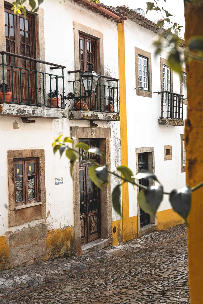 Pretty streets of Obidos in Central Portugal