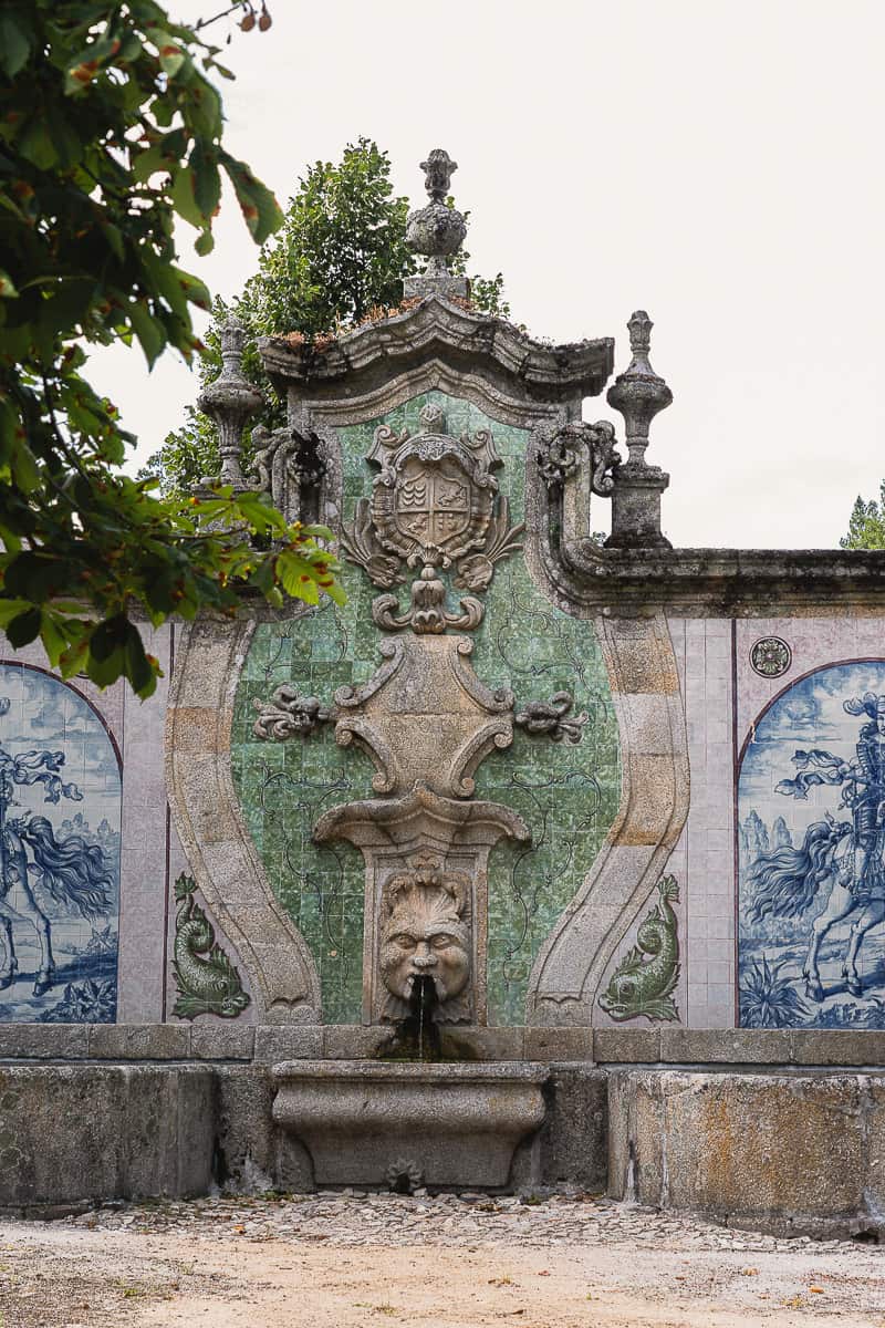 A colorful fountain in Santar gardens Central Portugal