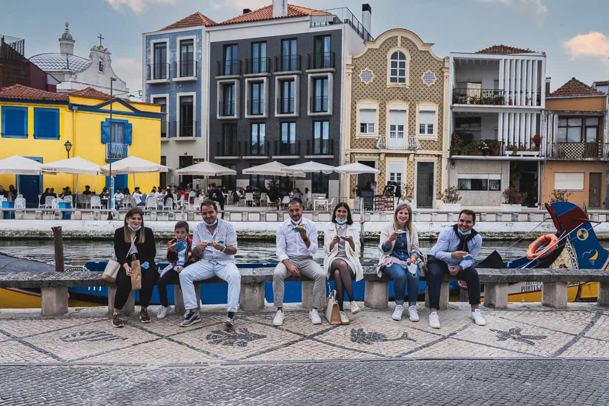 People are having fun in Aveiro Portugal