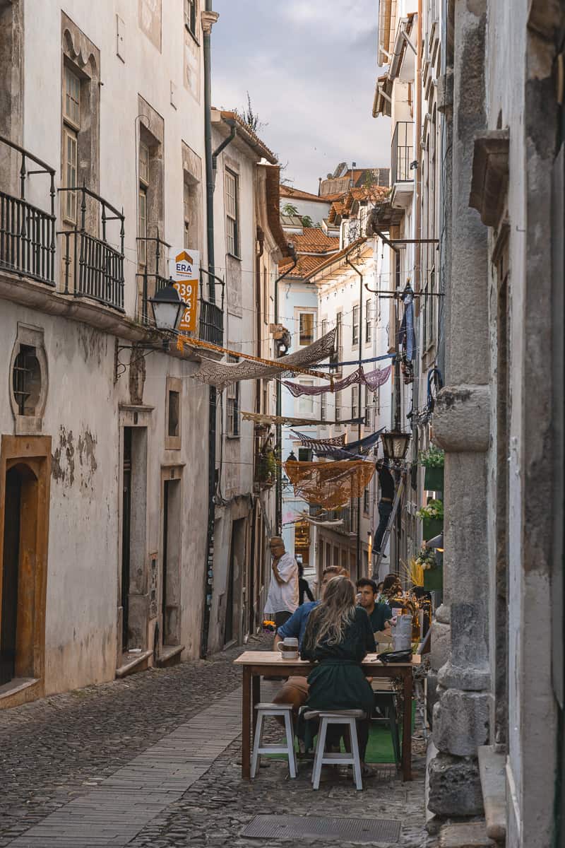 The Restaurants in Coimbra Alleys Portugal