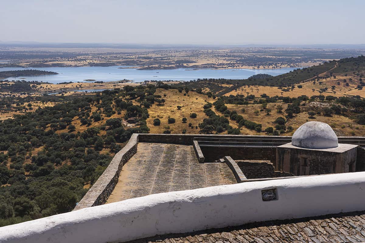 Alqueva lakes view from Monsaraz in Alentejo Portugal