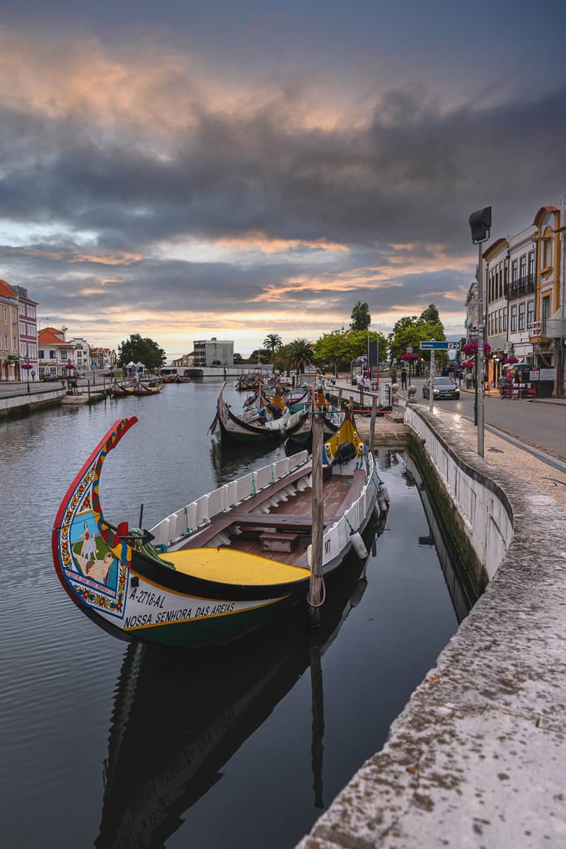 Moliceiro traditional boat in Aveiro Portugal